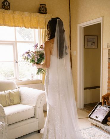 Fillipa a single tier veil encrusted in classic pearls - WED2B