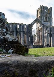 Ancient stone abbey ruins set in the countryside of Yorkshire and Humberside
