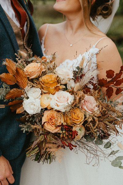 Autumn wedding flower bouquet
