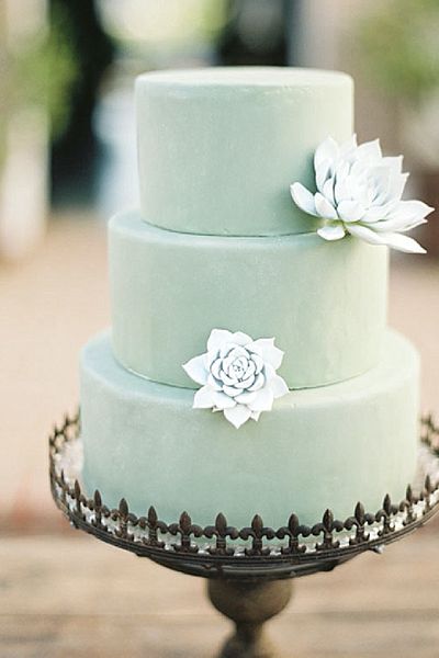 mint wedding cake