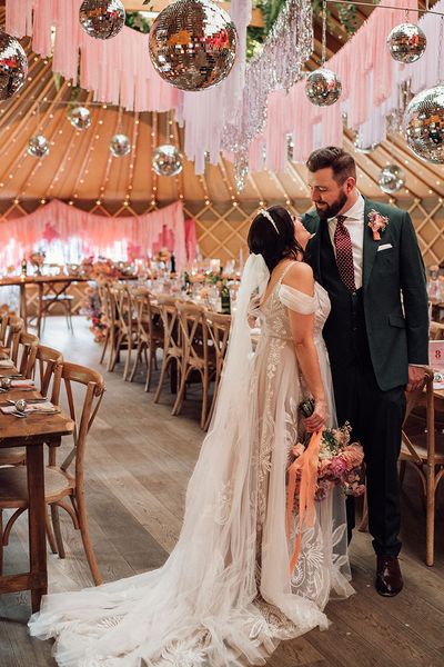 Thorpe Garden wedding with disco balls