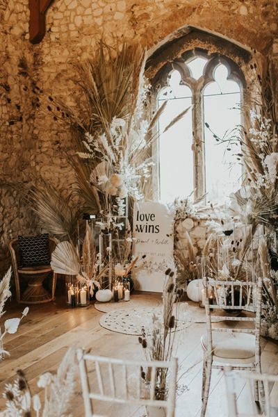  Dried Flowers Wedding Decor at Pentney Abbey 