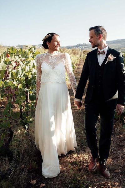 porto vineyards Portugal wedding with boho wedding dress