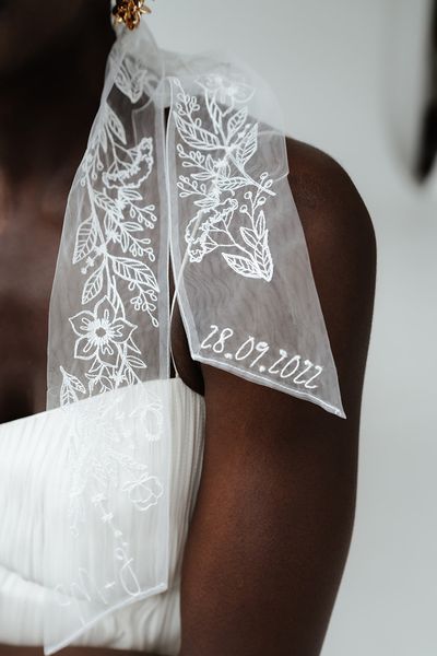 Embroidered and personalised veil ideas by Rebecca Anne Designs 