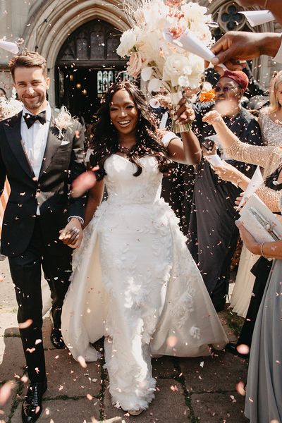 Kimpton Fitzroy London wedding with confetti exit