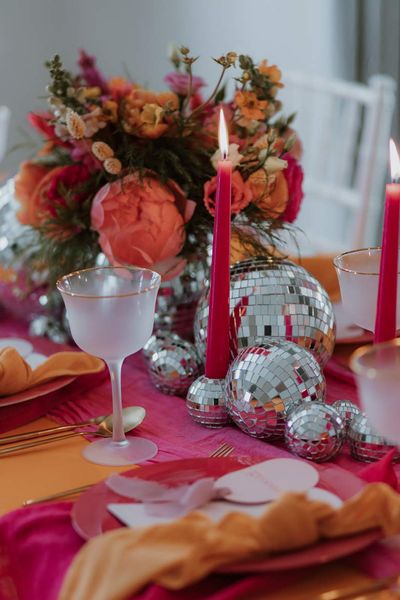 pink and orange wedding