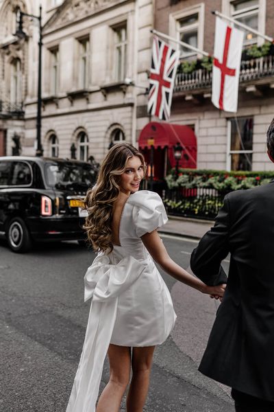 London Bride in Short Wedding Dress With Oversized Bow - Wedding Trends 2024 - Rock My Wedding Trend Report