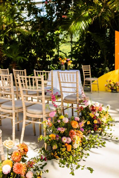 bright and colourful summer wedding flowers