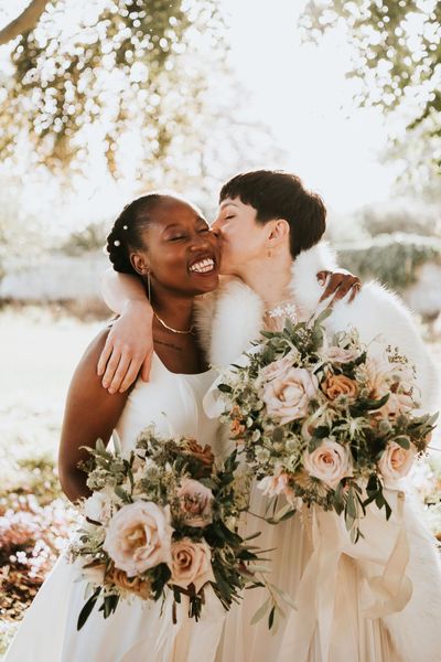 Romantic Elmore Court multicultural LGBTQI+ wedding with two brides