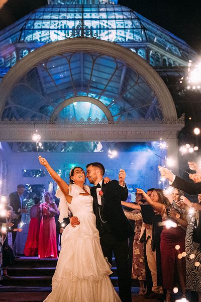 Sefton Park Palm House wedding with bright colourful decor.