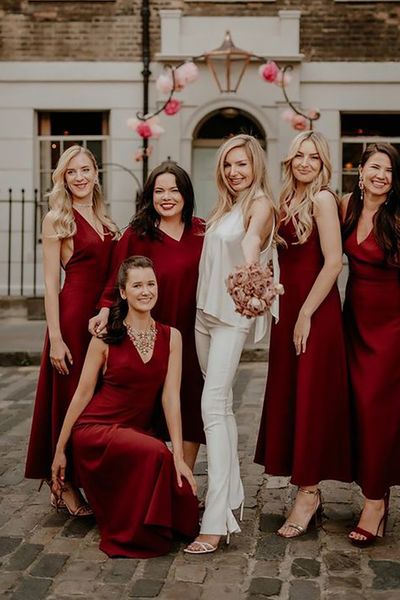 red bridesmaid dresses The Kensington Photographer