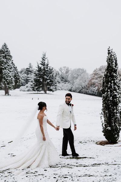 Hedsor House black tie winter wedding at Christmas time