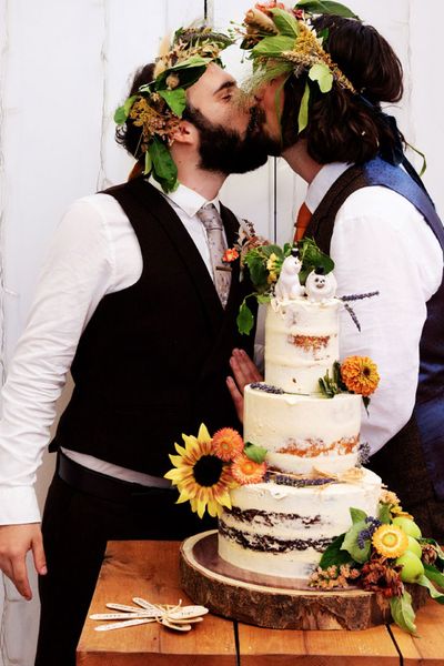 Grooms In Flower Crowns