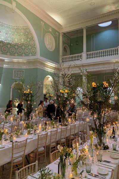 Green and white wedding reception at Charlton Park Estate by Brookman Greene In house photography team