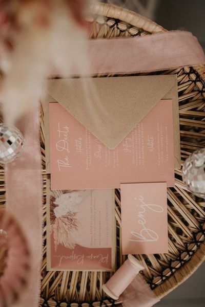 Blush Pink Wedding Invitations Pierra G Photography