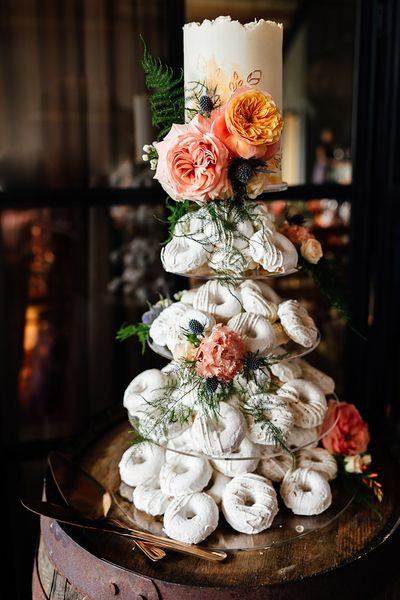 Doughnut tower inspiration as a wedding cake alternative for Botley Hill Barn wedding.