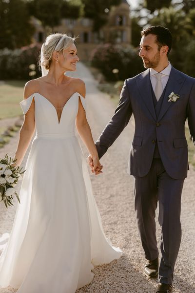 Suzanne Neville Strapless Wedding Dress