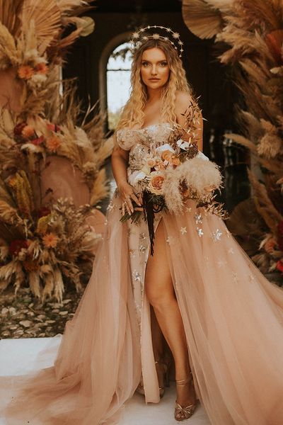 celestrial wedding gown