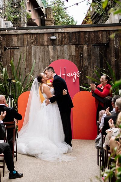 orange and pink wedding theme at 100 Barrington in London 