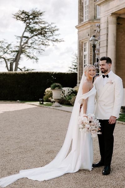 bride and groom at Hedsor House black tie wedding