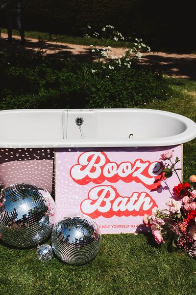 booze bath at Preston Court wedding