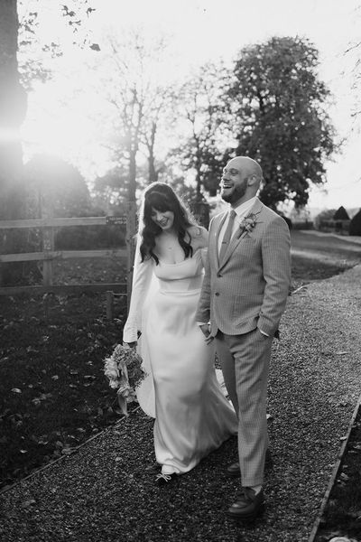 The bride and groom at their Sandon Manor wedding