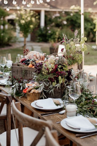 Low waste eco wedding table setting.