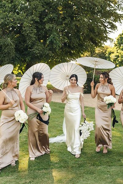 gold bridesmaid dresses Jack Henry Photo