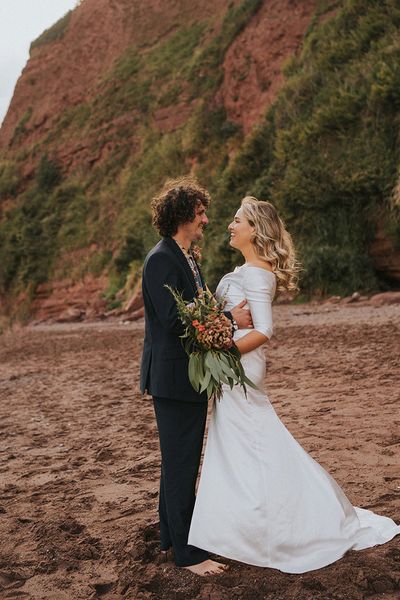 beach wedding devon