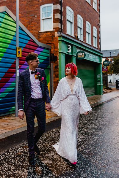 colourful music-themed wedding with wedding outfits from ASOS