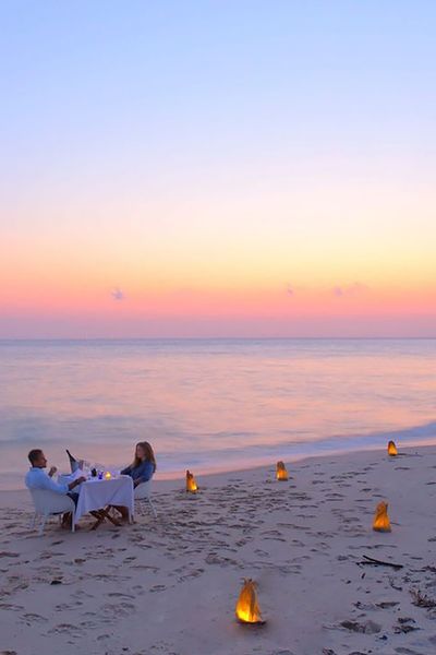 honeymoon destination fandp Azura Benguerra dining beach