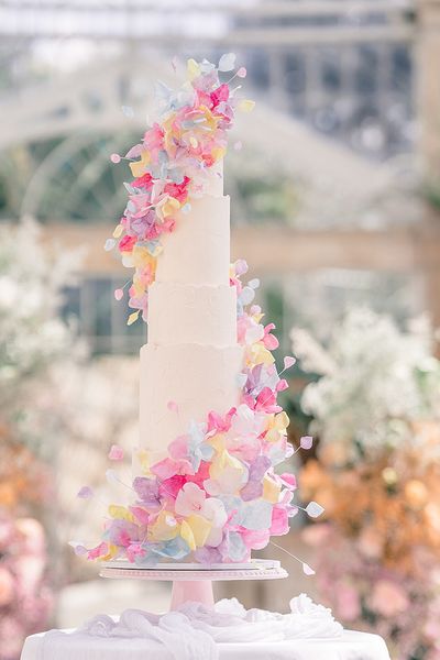 pastel summer wedding cake design