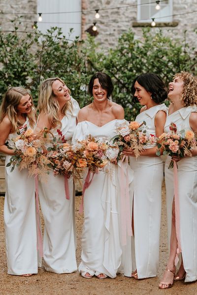 white bridesmaid dresses