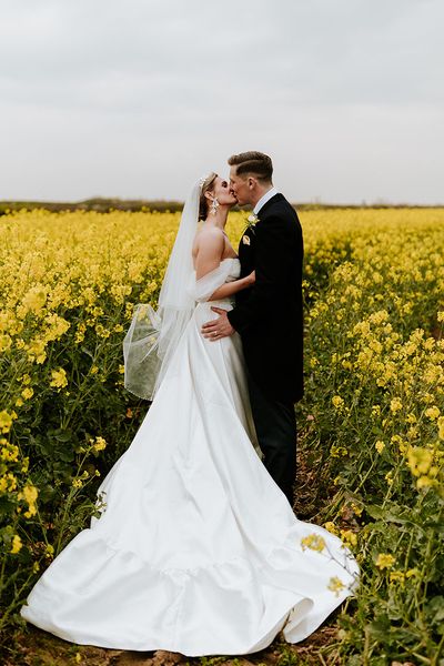 Bride and groom at Rosedew Farm wedding 