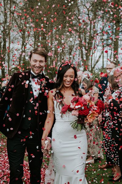 pink-and-red-wedding-confetti-moment-at-halton-grove-weddings