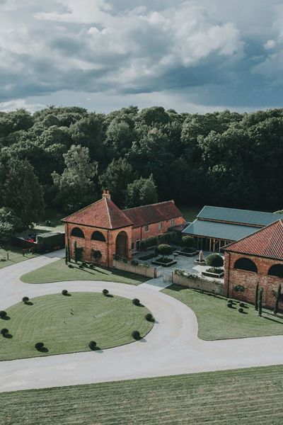 exterior view of nottinghamshire wedding venue, hazel gap barn