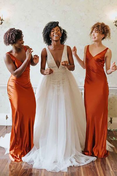 slip-satin-orange-bridesmaid-dresses-Annie-Poe-Photography