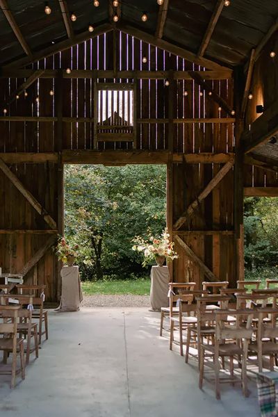 indoor barn ceremony area at nancarrow farm in cornwall