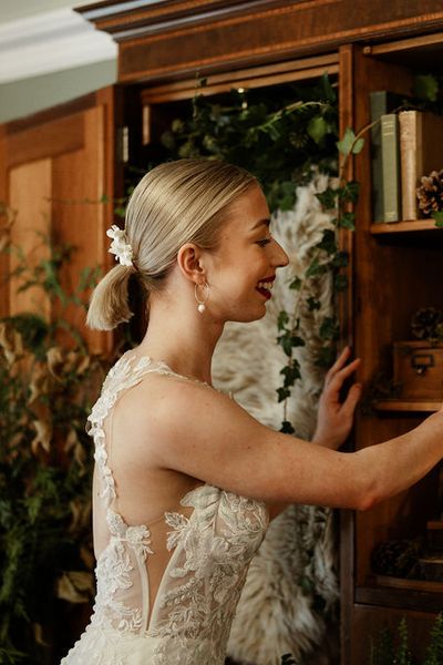 Wild, magical forest wedding styling with green and gold colour scheme & luxury decor- Jasmine Cottage Studio