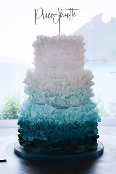 Fondant Ombré Ruffle Cake