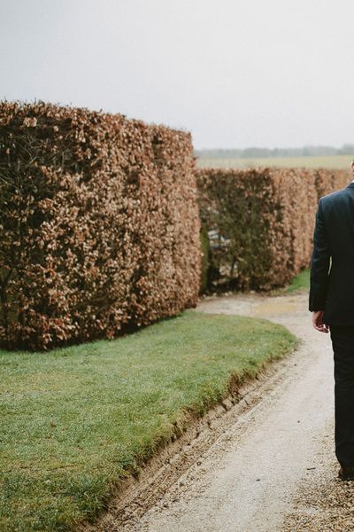 Bridesmaids In Cornflower Blue For Winter Wedding At Cripps Barn