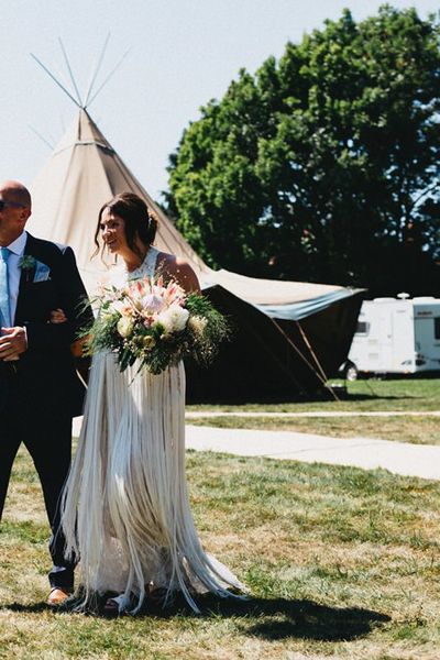 Fringed Wedding Dress For A Tipi Wedding