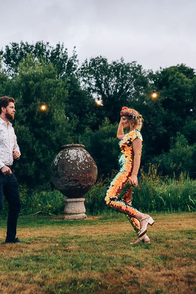 Bride In Sequinned Jumpsuit