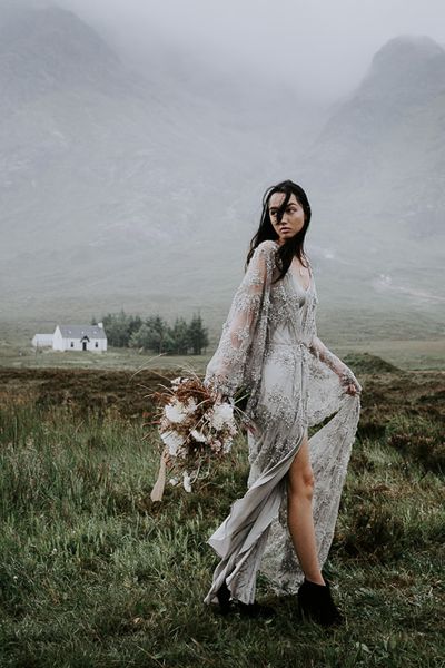 Embellished 'Astraea' Ritual by Brooke Tyson Bridal Gown | Celestial Vale Scottish Highlands Inspiraiton | Heavenly Blooms | Bonnie Jenkins Photography