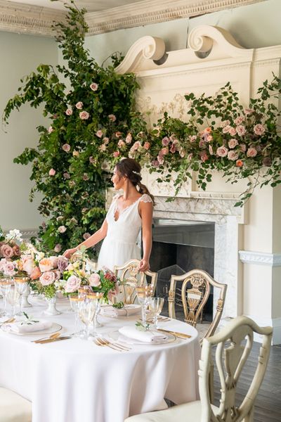 Timeless Romance at Country House West Horsley Place, Surrey | Planned by Rachel Dalton Weddings | Blush Pink & Peach Flowers by Emma Soulsby Flowers | David Wheeler Photography