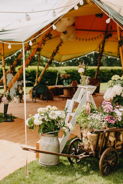 DIY Rustic Tipi Wedding at Riverhill Gardens, Sevenoaks | Outdoor Ceremony | Halo & Wren Wedding Dress | Frances Sales Photography