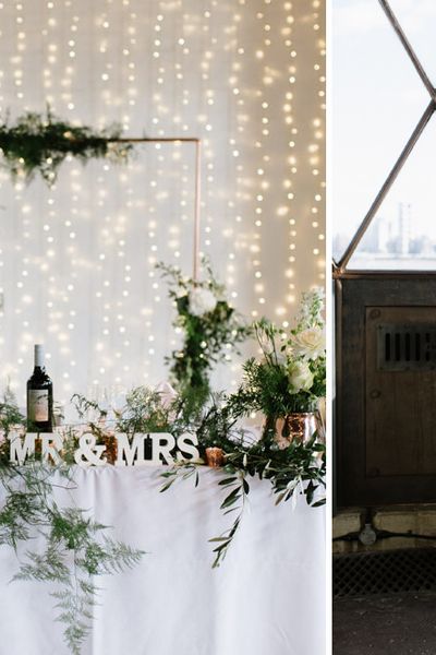 Modern Warehouse Wedding, London | Bridesmaids in Black | Bride in Wed2b Dress | Images by Captured by Katrina Photography