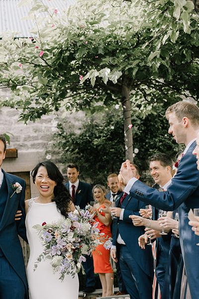 Healey Barn Countryside Wedding with Wild Flowers and Bride in Pronovias | Pronovias Wedding Dress | Georgina Harrison Photography