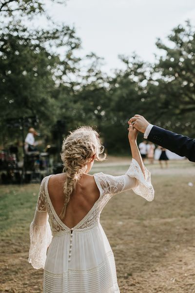 Spell & the Gypsy Collective Bell Sleeve Wedding Dress for an Outdoor Bohemian Wedding at La Selva, Tuscany | Damien Milan Photography