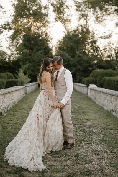 Fairytale Tuscan Wedding with Bride in Embroidered Dress | Rara Avis Dress | Tenuta La Fratta, Tuscany | Naked Cake | Andrea & Federica Photography